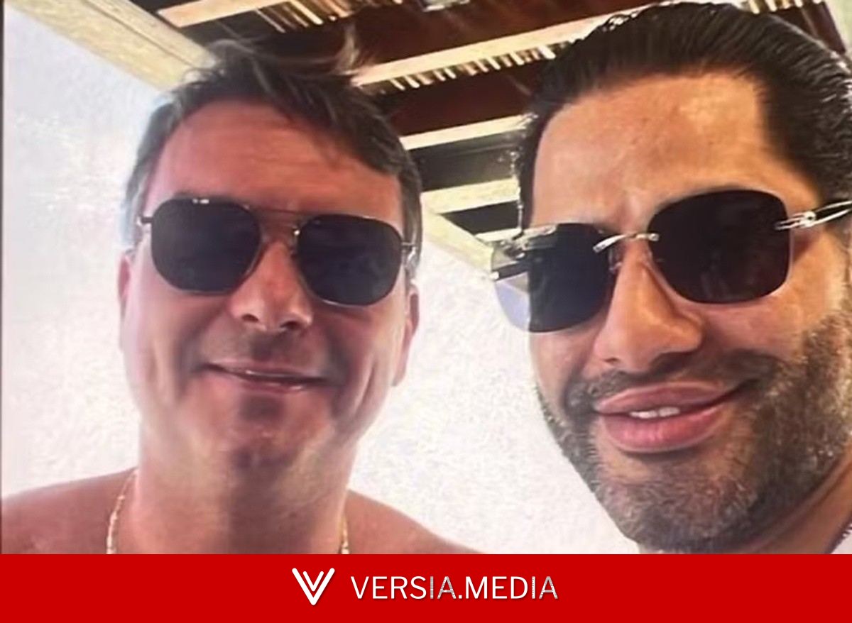 Foto de Flávio Bolsonaro com 'Sicário' é divulgada por site; senador diz que nunca viu chefe da milícia privada de Vorcaro